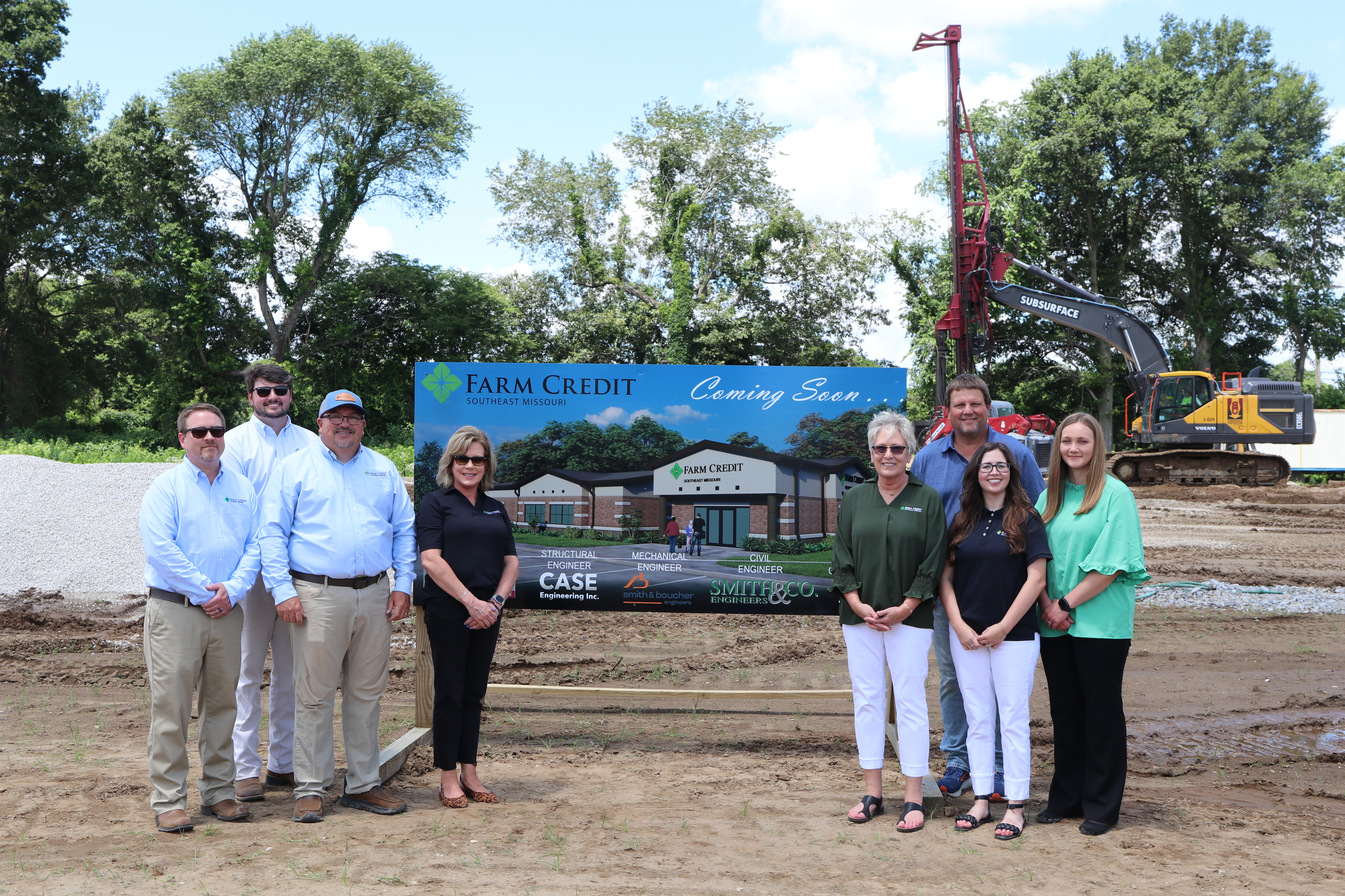 Kennett Branch Staff and Board Member at groundbreaking site