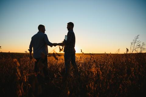 Farmers shaking hands